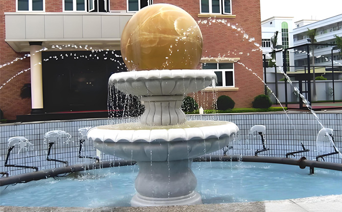 會(huì)轉(zhuǎn)動(dòng)的石雕風(fēng)水球噴泉--夏日清涼新寵！