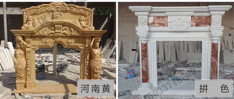 石雕壁爐架款式，定制石雕壁爐架，石雕壁爐架廠家