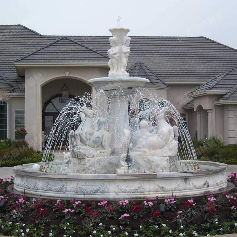 石雕噴泉，大理石噴泉，人物石雕噴泉