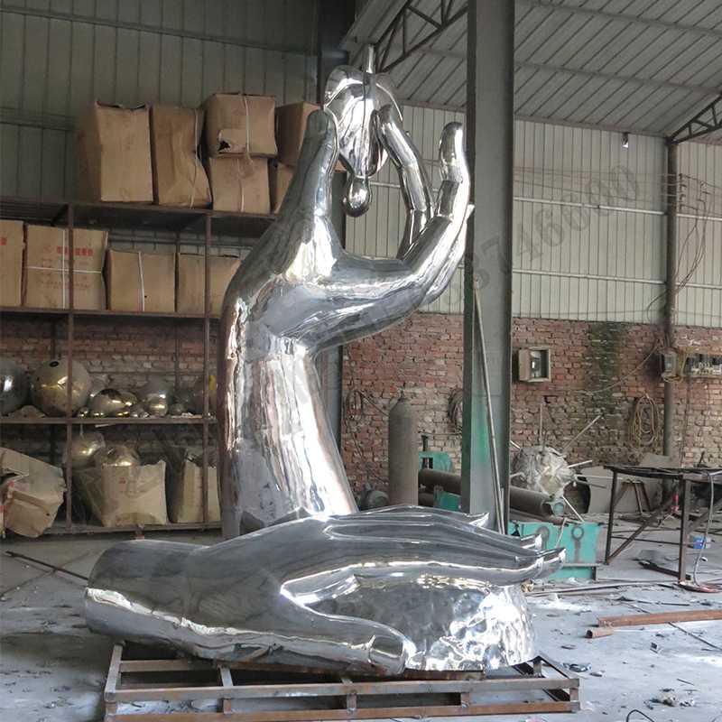 環(huán)保不銹鋼雕塑，不銹鋼水滴雕塑，環(huán)保主題景觀雕塑